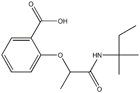 2-{1-[(2-methylbutan-2-yl)carbamoyl]ethoxy}benzoic acid Struktur