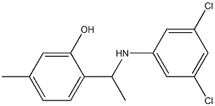 2-{1-[(3,5-dichlorophenyl)amino]ethyl}-5-methylphenol Struktur