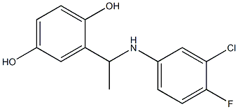 2-{1-[(3-chloro-4-fluorophenyl)amino]ethyl}benzene-1,4-diol Struktur