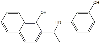 2-{1-[(3-hydroxyphenyl)amino]ethyl}naphthalen-1-ol Struktur