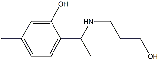 2-{1-[(3-hydroxypropyl)amino]ethyl}-5-methylphenol Struktur