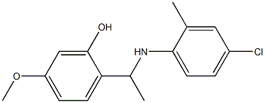 2-{1-[(4-chloro-2-methylphenyl)amino]ethyl}-5-methoxyphenol Struktur