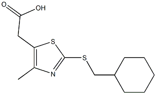 2-{2-[(cyclohexylmethyl)sulfanyl]-4-methyl-1,3-thiazol-5-yl}acetic acid Struktur