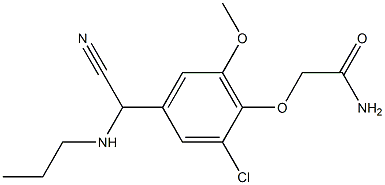 2-{2-chloro-4-[cyano(propylamino)methyl]-6-methoxyphenoxy}acetamide Struktur