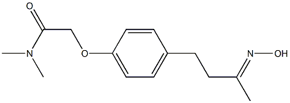 2-{4-[(3E)-3-(hydroxyimino)butyl]phenoxy}-N,N-dimethylacetamide Struktur