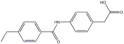 2-{4-[(4-ethylbenzene)amido]phenyl}acetic acid Struktur