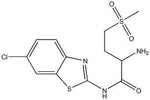 2-amino-N-(6-chloro-1,3-benzothiazol-2-yl)-4-methanesulfonylbutanamide Struktur