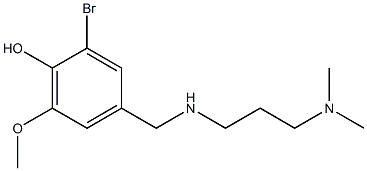 2-bromo-4-({[3-(dimethylamino)propyl]amino}methyl)-6-methoxyphenol Struktur