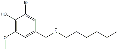 2-bromo-4-[(hexylamino)methyl]-6-methoxyphenol Struktur