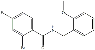 2-bromo-4-fluoro-N-(2-methoxybenzyl)benzamide Struktur