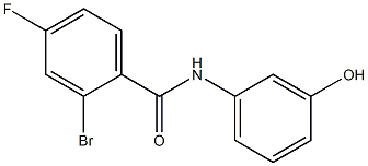 2-bromo-4-fluoro-N-(3-hydroxyphenyl)benzamide Struktur