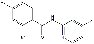 2-bromo-4-fluoro-N-(4-methylpyridin-2-yl)benzamide Struktur