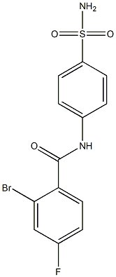 2-bromo-4-fluoro-N-(4-sulfamoylphenyl)benzamide Struktur