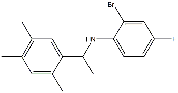 2-bromo-4-fluoro-N-[1-(2,4,5-trimethylphenyl)ethyl]aniline Struktur