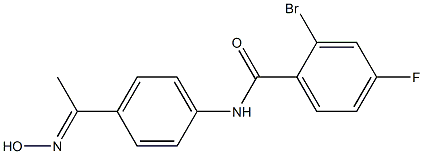 2-bromo-4-fluoro-N-{4-[1-(hydroxyimino)ethyl]phenyl}benzamide Struktur