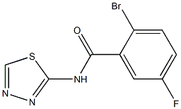 2-bromo-5-fluoro-N-(1,3,4-thiadiazol-2-yl)benzamide Struktur