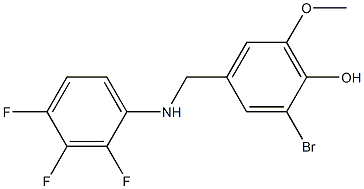 2-bromo-6-methoxy-4-{[(2,3,4-trifluorophenyl)amino]methyl}phenol Struktur