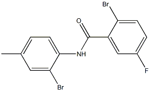 2-bromo-N-(2-bromo-4-methylphenyl)-5-fluorobenzamide Struktur