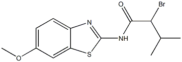 2-bromo-N-(6-methoxy-1,3-benzothiazol-2-yl)-3-methylbutanamide Struktur