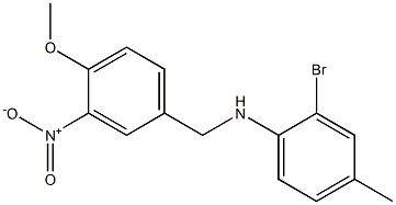 2-bromo-N-[(4-methoxy-3-nitrophenyl)methyl]-4-methylaniline Struktur