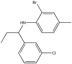 2-bromo-N-[1-(3-chlorophenyl)propyl]-4-methylaniline Struktur