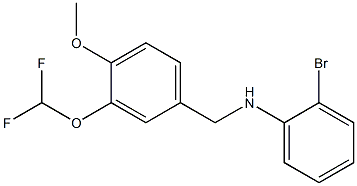 2-bromo-N-{[3-(difluoromethoxy)-4-methoxyphenyl]methyl}aniline Struktur