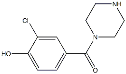 2-chloro-4-(piperazin-1-ylcarbonyl)phenol Struktur