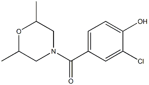 2-chloro-4-[(2,6-dimethylmorpholin-4-yl)carbonyl]phenol Struktur