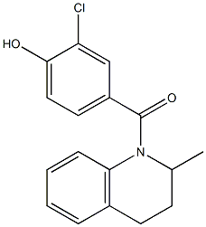 2-chloro-4-[(2-methyl-1,2,3,4-tetrahydroquinolin-1-yl)carbonyl]phenol Struktur