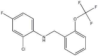 2-chloro-4-fluoro-N-{[2-(trifluoromethoxy)phenyl]methyl}aniline Struktur