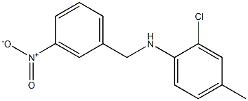 2-chloro-4-methyl-N-[(3-nitrophenyl)methyl]aniline Struktur