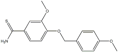 3-methoxy-4-[(4-methoxyphenyl)methoxy]benzene-1-carbothioamide Struktur