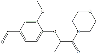 3-methoxy-4-{[1-(morpholin-4-yl)-1-oxopropan-2-yl]oxy}benzaldehyde Struktur