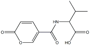 3-methyl-2-{[(2-oxo-2H-pyran-5-yl)carbonyl]amino}butanoic acid Struktur