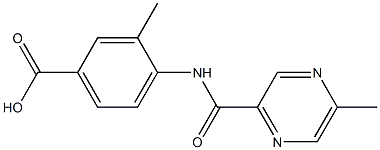 3-methyl-4-{[(5-methylpyrazin-2-yl)carbonyl]amino}benzoic acid Struktur