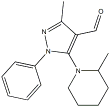 3-methyl-5-(2-methylpiperidin-1-yl)-1-phenyl-1H-pyrazole-4-carbaldehyde Struktur