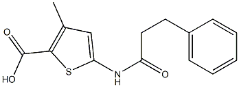 3-methyl-5-[(3-phenylpropanoyl)amino]thiophene-2-carboxylic acid Struktur