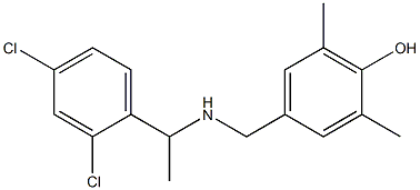 4-({[1-(2,4-dichlorophenyl)ethyl]amino}methyl)-2,6-dimethylphenol Struktur