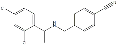 4-({[1-(2,4-dichlorophenyl)ethyl]amino}methyl)benzonitrile Struktur