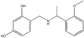 4-({[1-(2-methoxyphenyl)ethyl]amino}methyl)benzene-1,3-diol Struktur