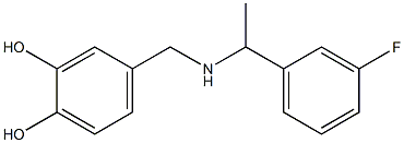 4-({[1-(3-fluorophenyl)ethyl]amino}methyl)benzene-1,2-diol Struktur