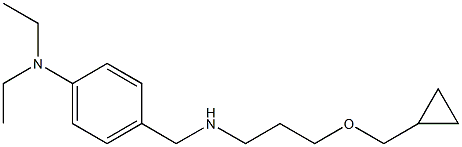 4-({[3-(cyclopropylmethoxy)propyl]amino}methyl)-N,N-diethylaniline Struktur