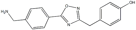 4-({5-[4-(aminomethyl)phenyl]-1,2,4-oxadiazol-3-yl}methyl)phenol Struktur