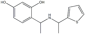 4-(1-{[1-(thiophen-2-yl)ethyl]amino}ethyl)benzene-1,3-diol Struktur