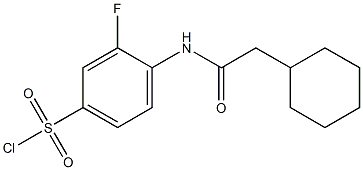 4-(2-cyclohexylacetamido)-3-fluorobenzene-1-sulfonyl chloride Struktur