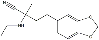 4-(2H-1,3-benzodioxol-5-yl)-2-(ethylamino)-2-methylbutanenitrile Struktur