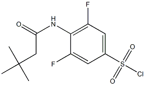 4-(3,3-dimethylbutanamido)-3,5-difluorobenzene-1-sulfonyl chloride Struktur