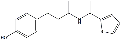 4-(3-{[1-(thiophen-2-yl)ethyl]amino}butyl)phenol Struktur