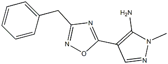 4-(3-benzyl-1,2,4-oxadiazol-5-yl)-1-methyl-1H-pyrazol-5-amine Struktur