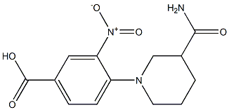 4-(3-carbamoylpiperidin-1-yl)-3-nitrobenzoic acid Struktur